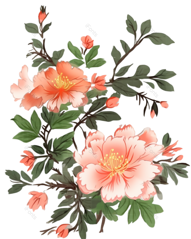 唯美图片,手绘花朵元素,鲜花PNG,水彩画免抠素材